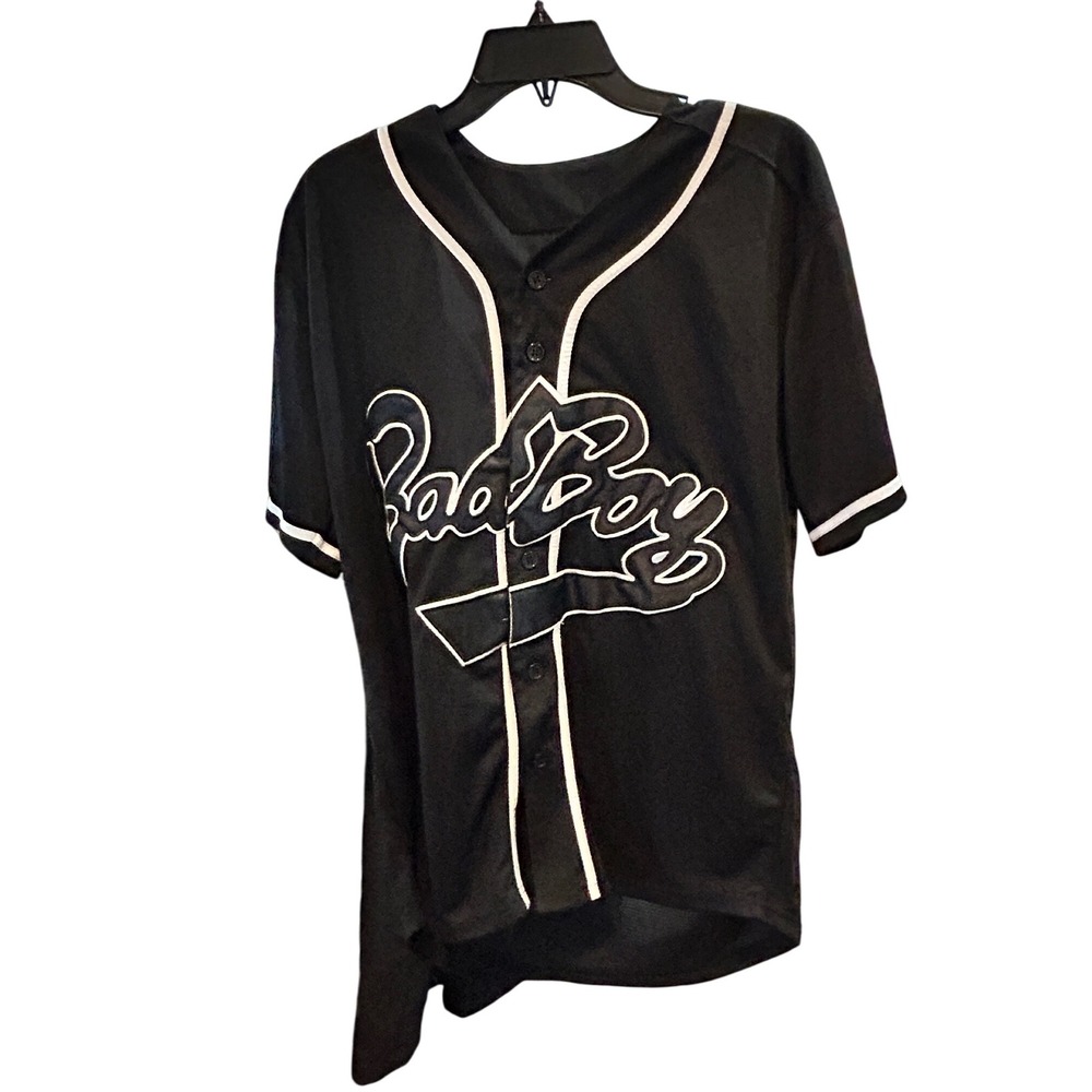 Bad Boy 20 Years Entertainment Baseball Jersey Shirt Black‎ Medium